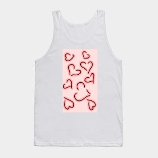 Cute Hearts Red Tank Top